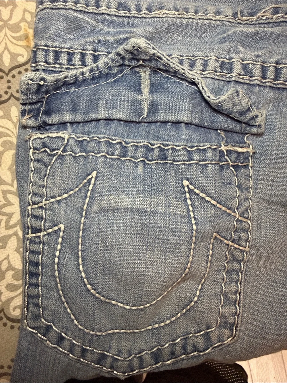 True Religion World Tour Made USA Jeans Men's 38x33 Flap Pocket Y2K